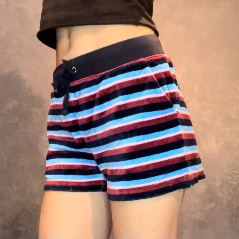 Juicy Couture Black Label Terry Velour Striped Booty Shorts XS